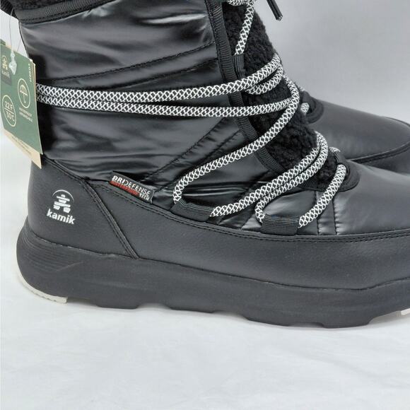 Kamik Womens Snow Boots Size 8 Black Waterproof Winter Faux Fur Insulated New - Picture 4 of 15